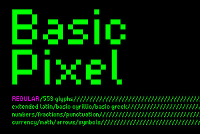 Basic Pixel - Regular Font 8 bit basic pixel regular font computer font display font display type gaming font pixel pixel art display pixel font retro font