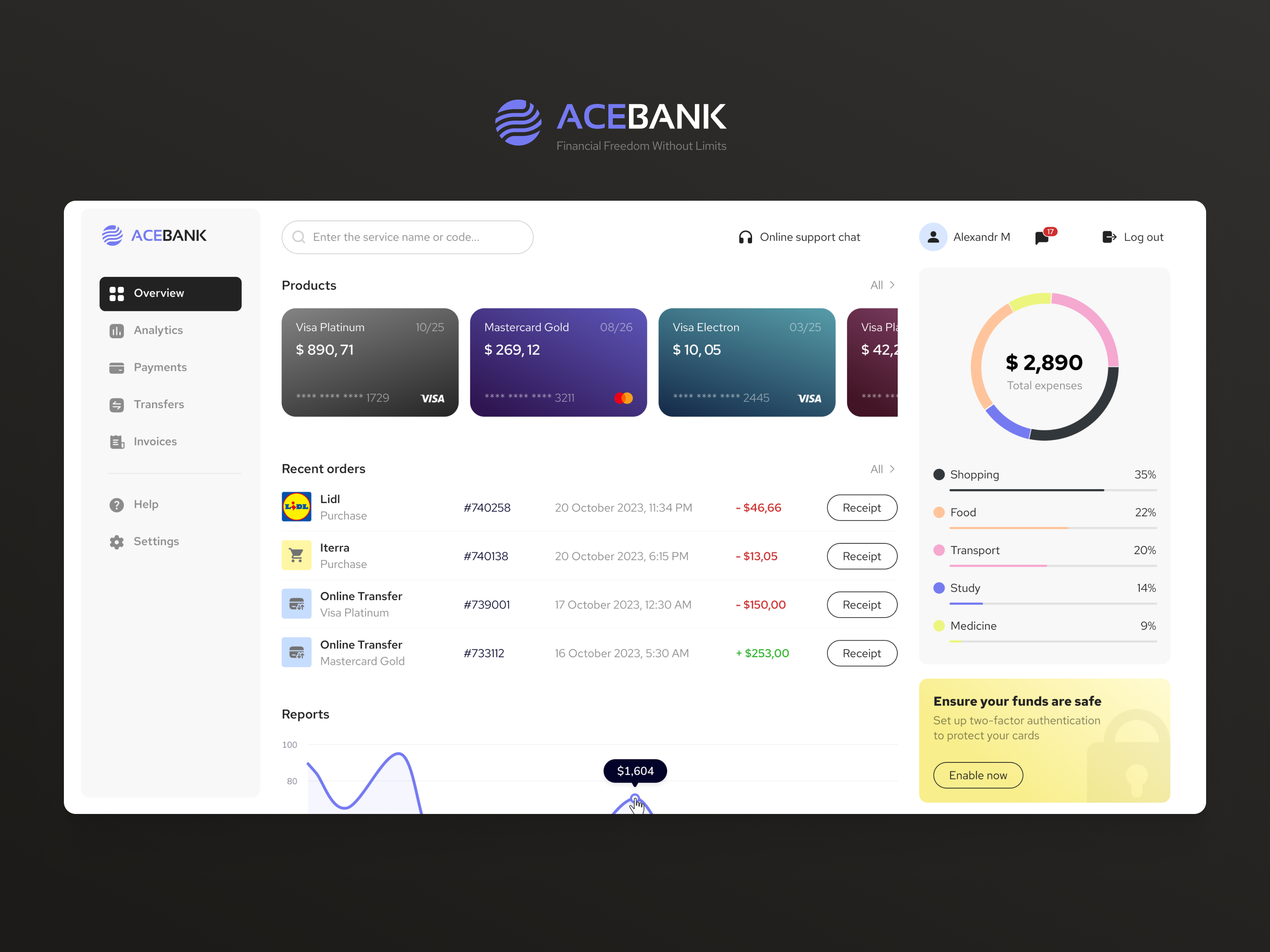 Banking App Dashboard app application bank clean dashboard design finance financial interface minimal saas ui ux uxui web