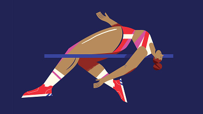 High Jump athletisme character highjump illustration illustrator olympic olympicgame sport texture vector woman