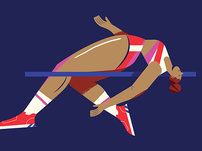 High Jump athletisme character highjump illustration illustrator olympic olympicgame sport texture vector woman