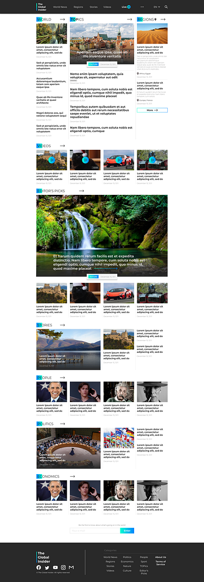 The Global Insider | Home page figma homepage news ui
