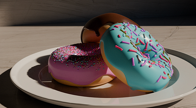 3D Donuts Exercise 3d graphic design