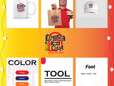 LOGO DESIGN DHABA FOOD COURT Email: hasibulbabu14@gmail.com branding graphic design illustration logo typography