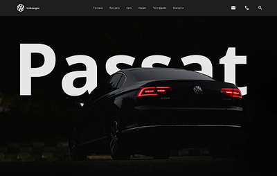 About Passat Landing page graphic design ui
