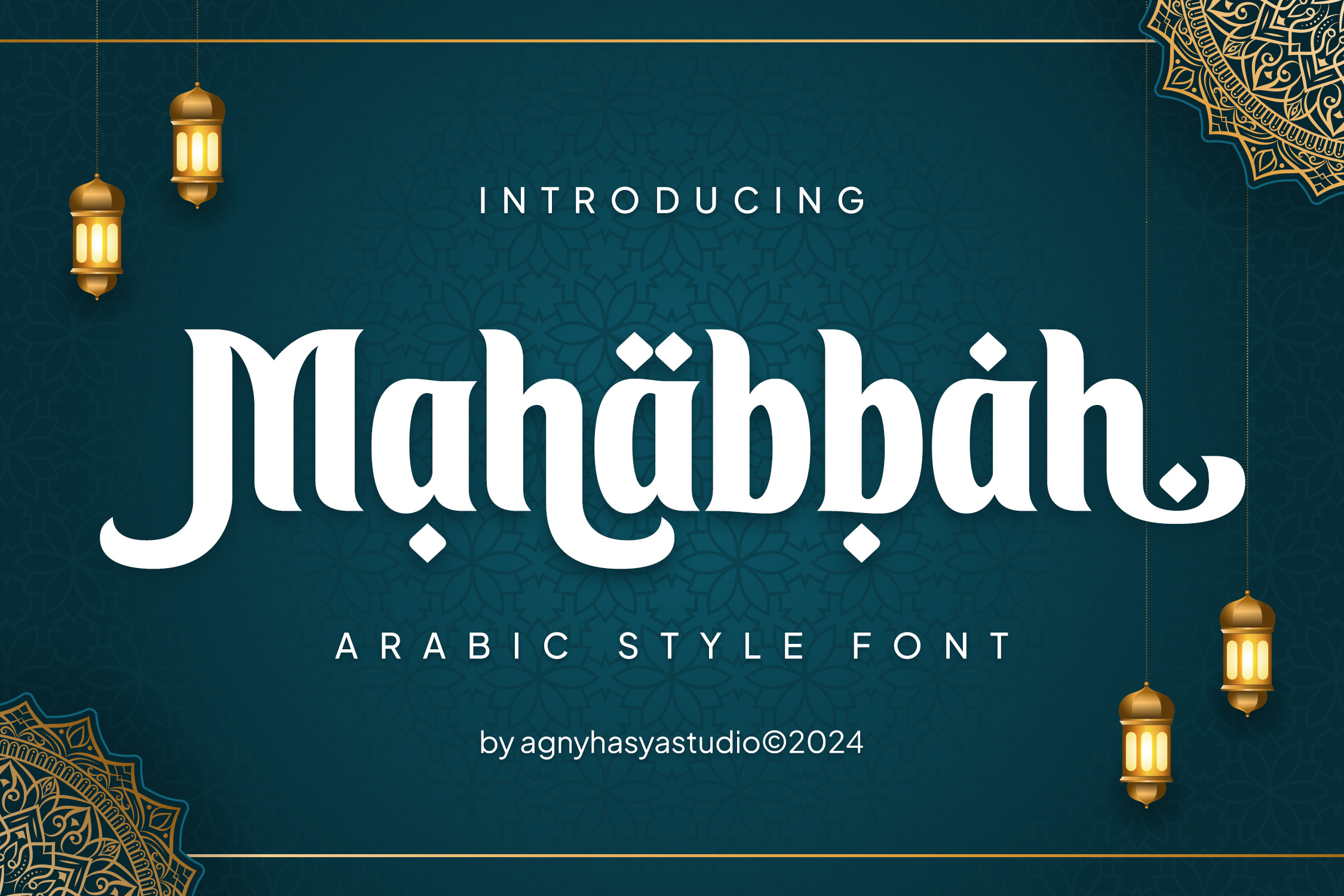 Mahabbah - Arabic Style Font arab arabic arabic font branding calligraphy display font islam islamic lettering logotype ramadan ramadan font style typeface typography