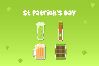 St Patrick's Day Stickers Pack: Beverage design illustration patricks day sticker