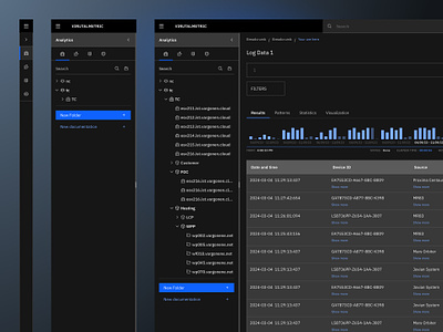 Tree View, Left Panel UI - Log Monitoring : VirtualMetric dashboard designsystem logmonitoring saas uidesign uxdesign