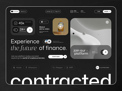 Crypto Website Design | Design Concept 2024 concept crypto crypto website dark dark mode design dribbble figma graphic design mockup nft presentation saas trend ui ui design uiux web design website