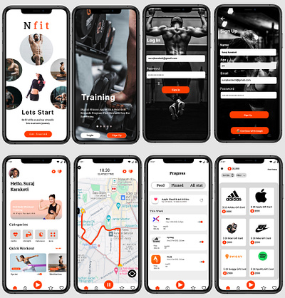 Nfit mobile app app design graphic design typography ui ux