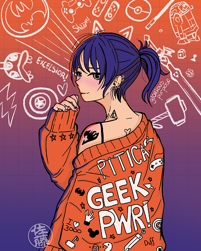 Geek Girl animation anime desenho design disney geek geekgirl graphic design illustration manga piticas