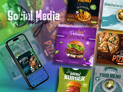 Social media, food banner ads advertising banner brand identity burger delicious food design flyer food graphic design healthy menu pizza poster social media social media post