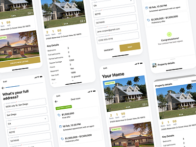 Real estate app| The simple way to sell or buy a home deal room material 3 mobile app mui ui real estate real estate app sell home uiux