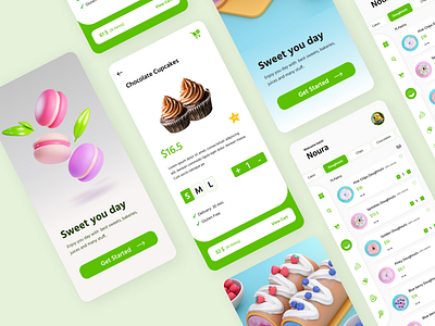 Market app app design mobile sweets ui ux