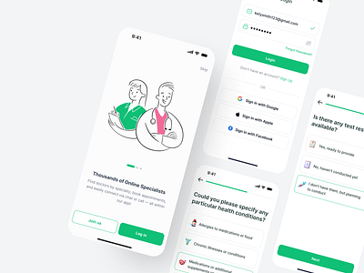 Telemedicine | Health care app onboarding digital health doctor consultation health monitoring healthcare medical app medical records telemedicine virtual doctor