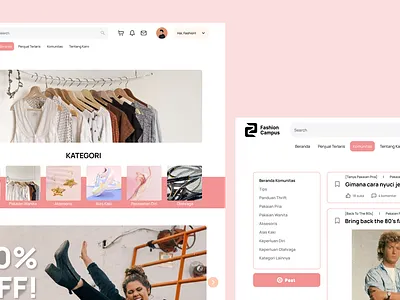 Fashion campus : Thrifting website branding ui