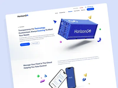 FEATURES PAGE WEB DESIGN 3d attractive home page clean design flat ui web website