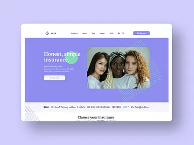 welt insurance branding graphic design insurance landing page ui web design