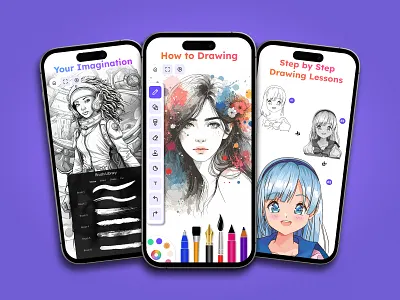 Drawing Desk App Screenshots Design - Twintra android app app design app screenshots app store app ui kit design drawing app drawing desk illustration ios app motion graphics ui ui concept ui kit ux