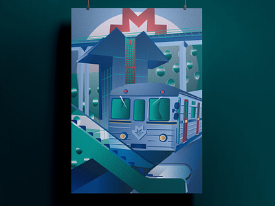 Metropoli – Prague Metro Illustration art custom graphic design illustration metro prague texture trains vector vectorart