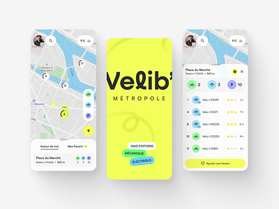 Velib - Self-service bike in Paris (exploration) app bike biking brand identity cycling design paris self service ui ux