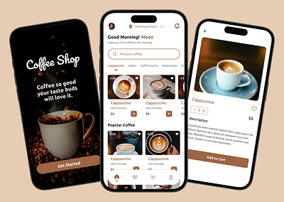 Coffee App UI app mobileappdesign ui uiux user interface