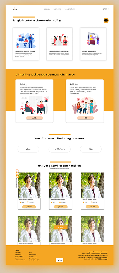 Calm - Counseling Page landingpage ui website