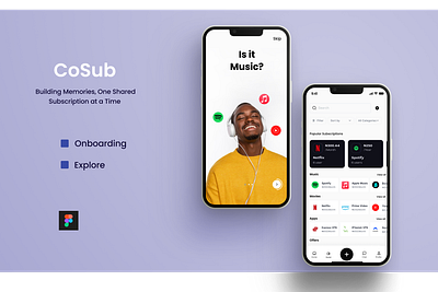 SubShare app graphic design mobile design ui