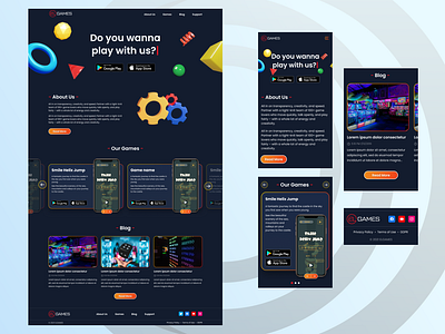 UI / UX design for a gaming company site mobile design ui ui ux design ui design ux ux design web design