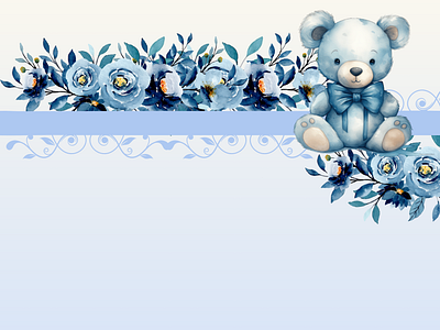 Baby bear in blue digital paper babyboy digitalpaper graphic design scrapbooking