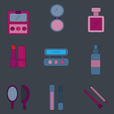 A cute set of beauty products app branding design graphic design illustration logo typography ui ux vector