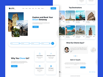 LUPEN TRAVEL AND TOUR design landing page product design ui uiux uiux design ux