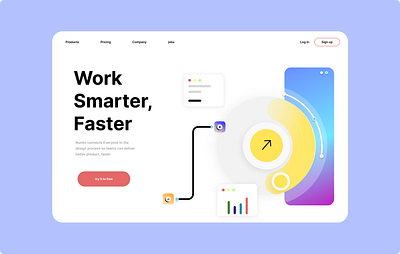 Nunito _ Work Smarter and Faster animation app mockups branding connection graphic design illustration logo motion graphics network c ui uiux