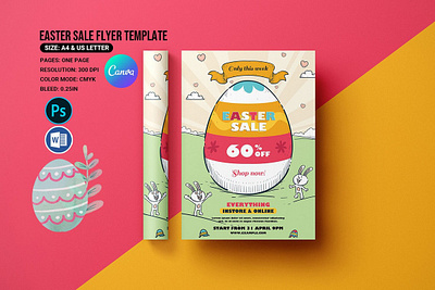 Easter Sale Flyer advertising canva template discount discount flyer discount offer discount poster easter discont easter offer easter sale fall discount holiday sale ms word photoshop template promotion sale flyer sale offer sale poster shop shop sale small business