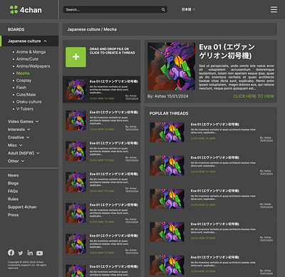 4chan | Home page redesign figma homepage redesign ui