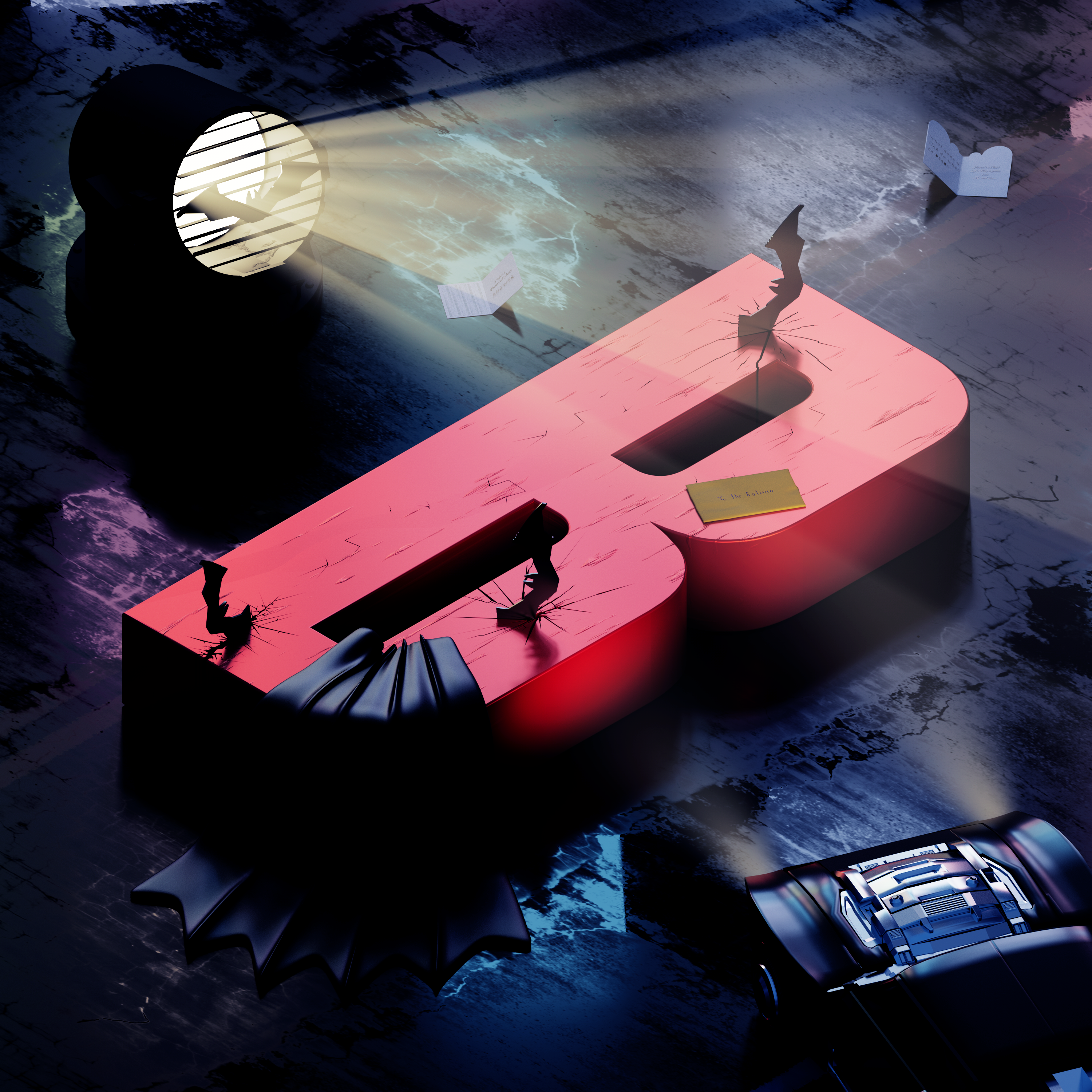 3D Alphabet | Roma Klimychev 3d alphabet bat batman cg cinema4d darkknight film illustration movies rozov superhero type visualisation wnbl