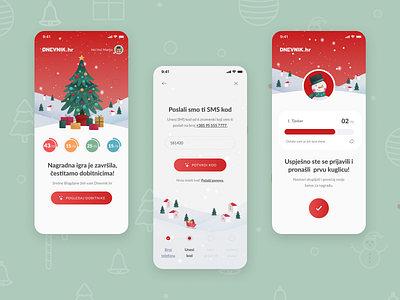 Christmas Contest Campaign - Mobile App app app design christmas contest croatia illustration mobile design ui ux