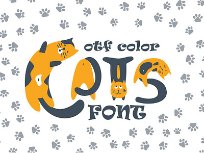 Cats cute OTF color font cat cats cats cute otf color font creative market cute cats symbols