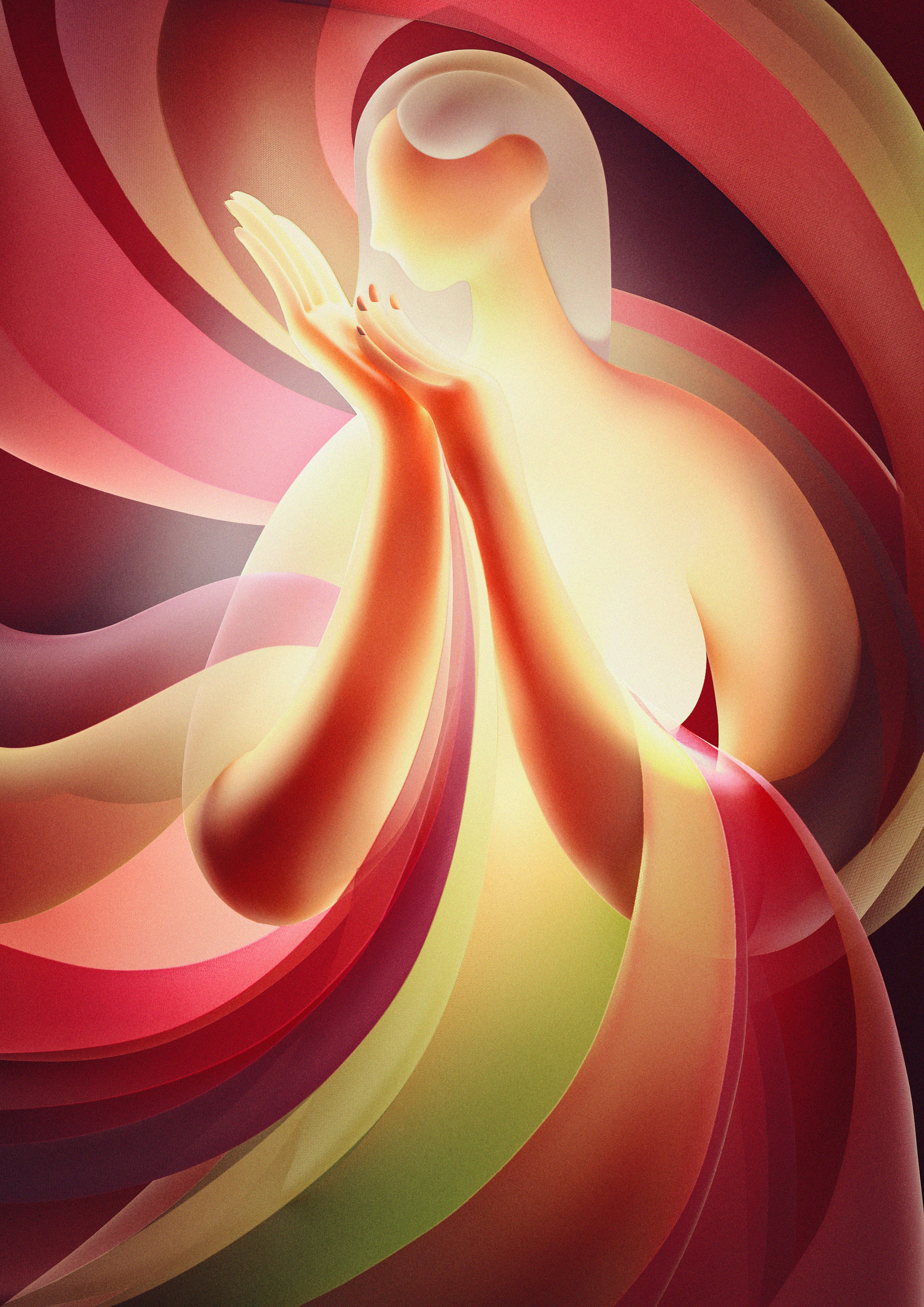 Light moment 3d 3d character 3d illustration 3d sculpting blender cgi digital art girl illustration light red render sculpt