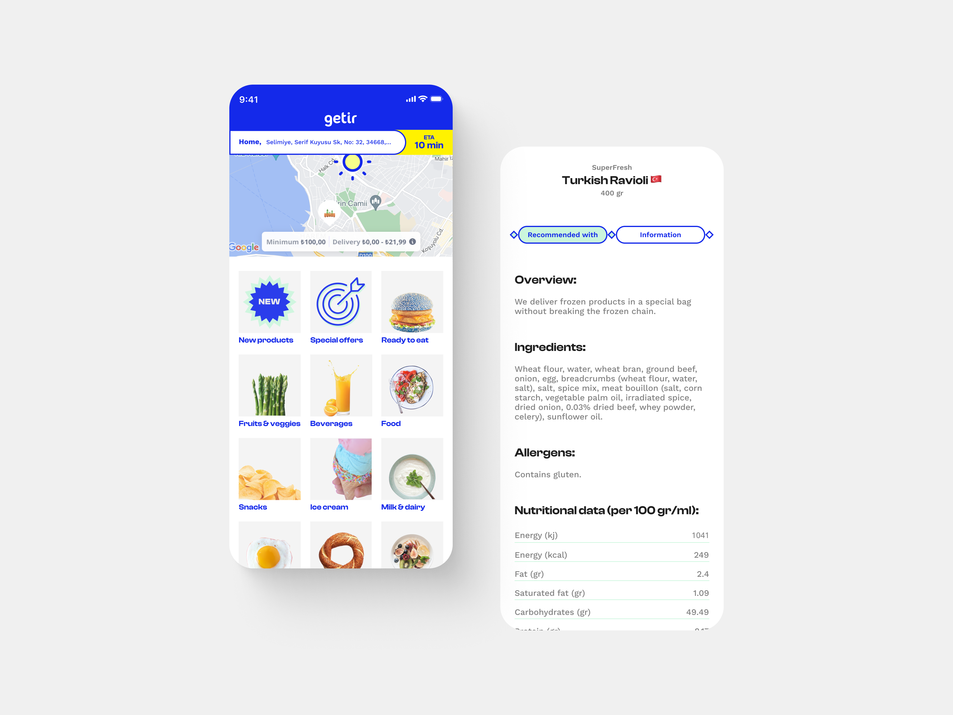 Mediterraneanizing Getir branding graphic design ui