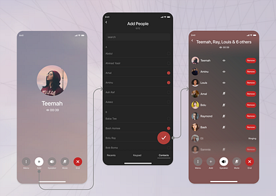 Call Interface interaction ui