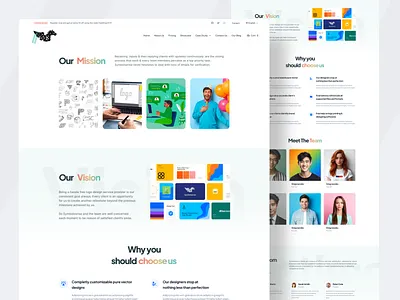 Inner Page - Mission & Vision clean colourful content content page creative inner inner age landing page logo design mission our mission our vision symbol sense team ui ux vision why chose us