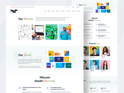 Inner Page - Mission & Vision clean colourful content content page creative inner inner age landing page logo design mission our mission our vision symbol sense team ui ux vision why chose us