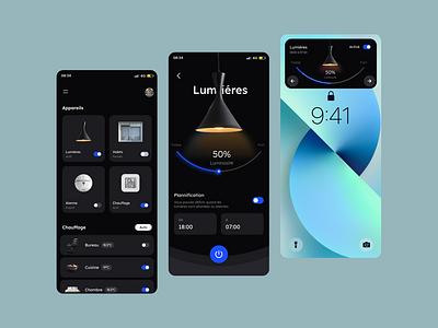 Smart home connect dark home mobile smart ui