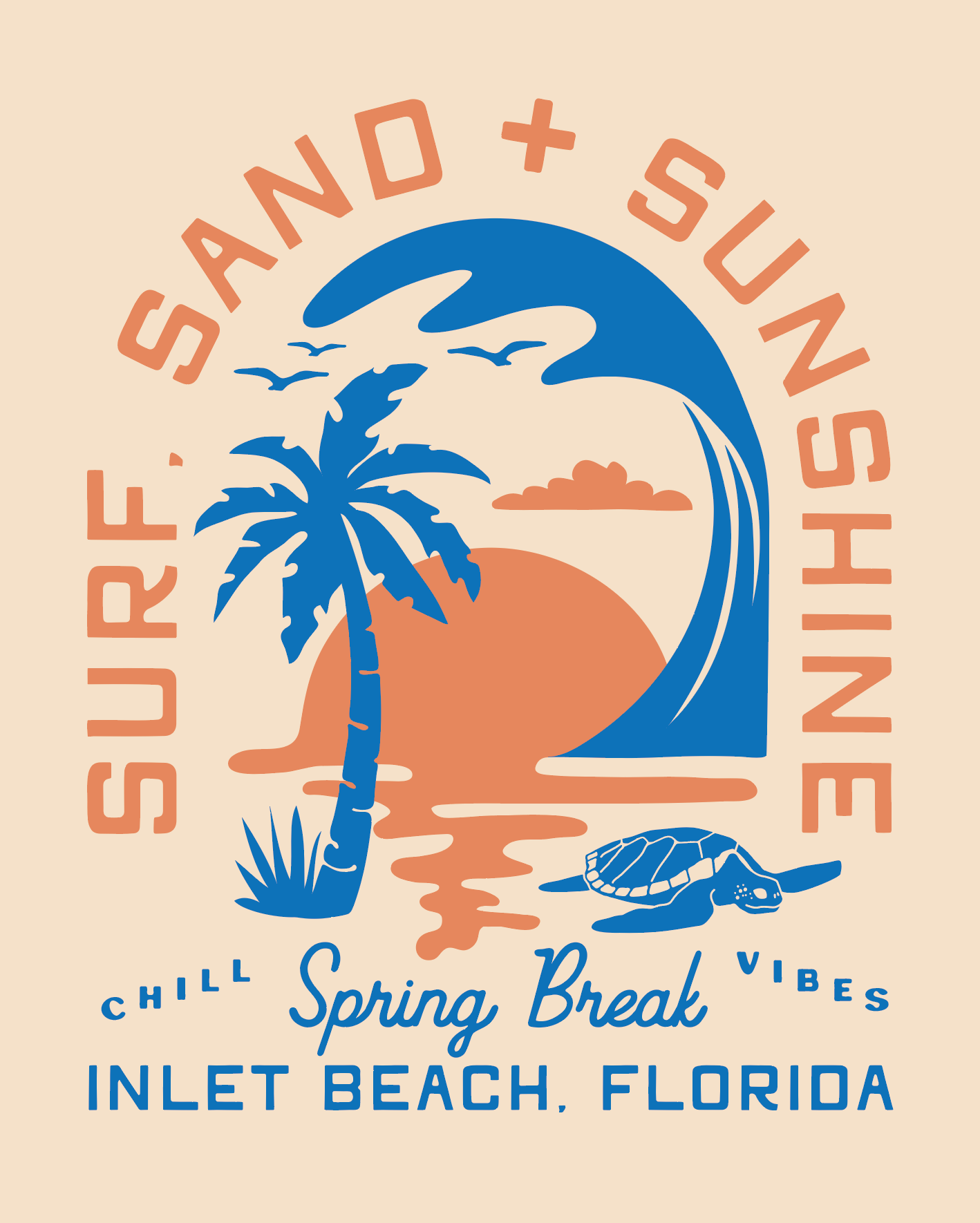 The Annual Family Vacation Tees florida graphic design holiday illustration ocean palmtrees sand sun surf swag t shirt design turtle vacation