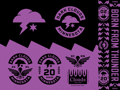 Dark Clouds Rebrand badge bird cloud club crest dark clouds lightning lockup logo loon minneapolis minnesota mn mnufc motorcycle soccer star thunder united