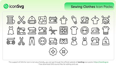 Sewing Clothes Icon Packs design icon pack icon svg icons iconsvg svg svg vector vector