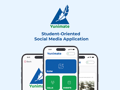 Yunimate - Student Oriented Social Media App application mobile mobile app product design school application social media app social media application student application ui ui design ux ux design