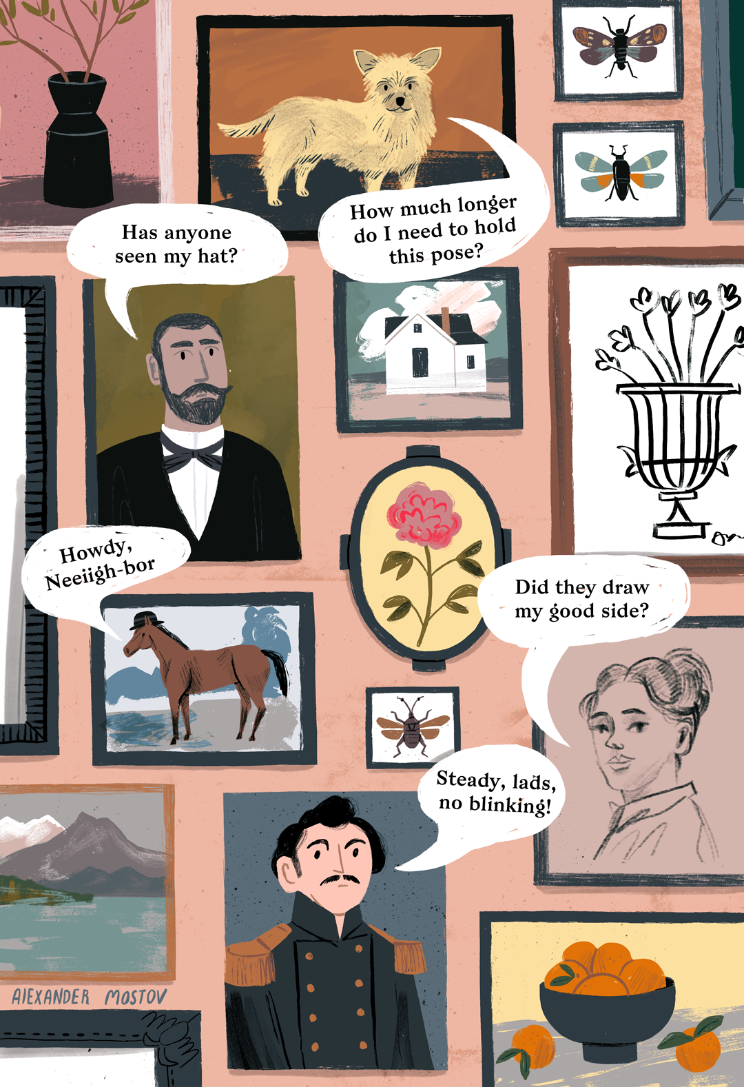 A Wall That Talks art artwork branding character childrens book design digital painting drawing editorial history horse illustration kidlit non fiction people picture book picture frame story texture