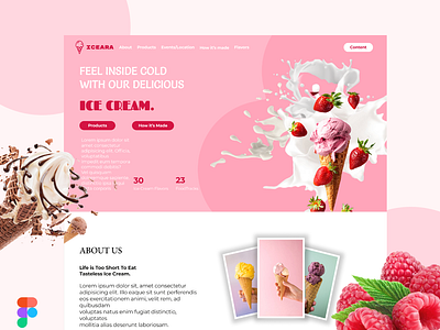 Iceara Web Landing Page ice cream landing page ui web design web landing page