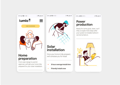 Lumio Solar app branding energy illustration lumio minimal mobile solar spot web